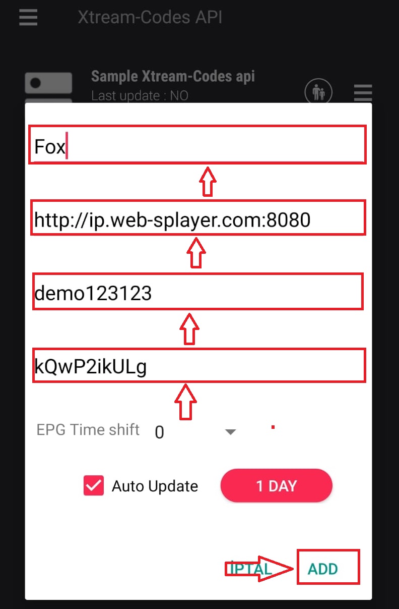 Enter Server Details